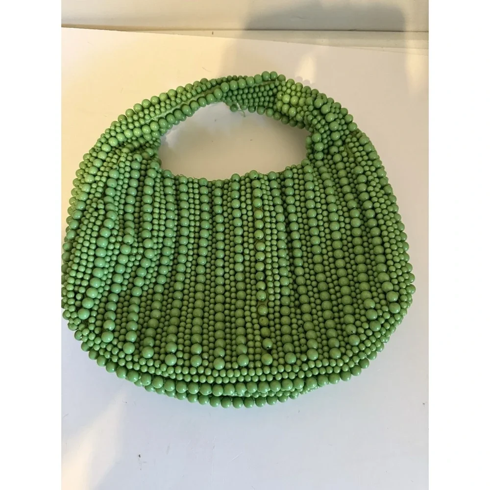 Boho Lime Green Beaded Handbag